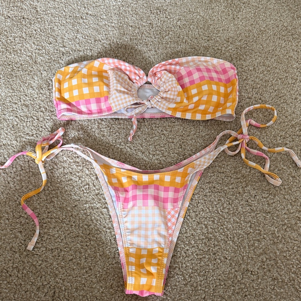 Colorful Gingham Bikini Set